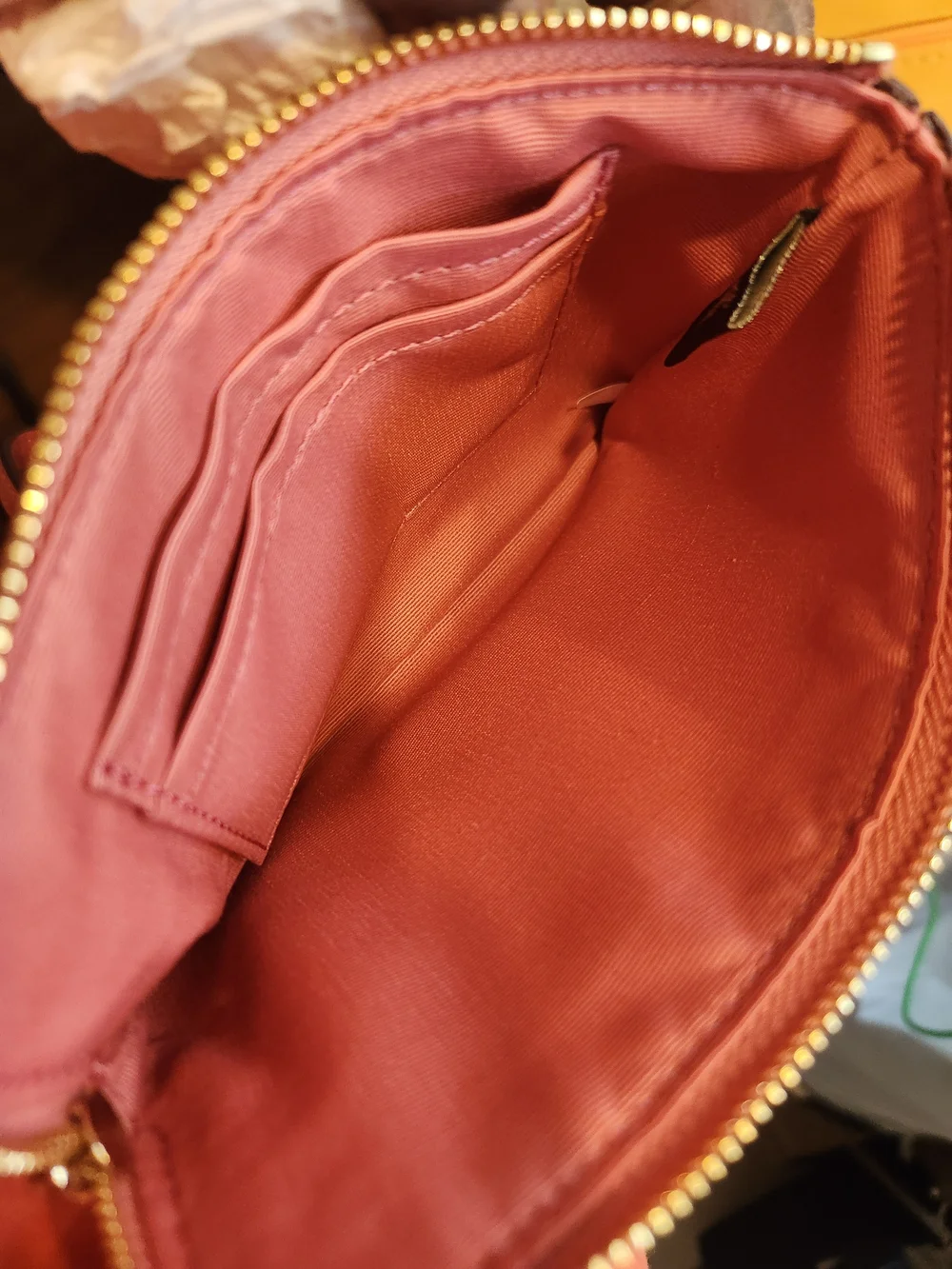 Coach Plaid Zip Pouch in Coral, Yellow and White - Picture 8 of 14